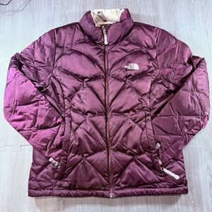 THE NORTH FACE 550 ACONCAGUA GOOSE DOWN FILL PUFFER PLUM PURPLE JACKET SZ L